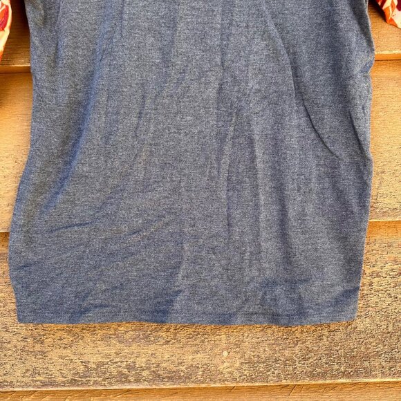 Lularoe Girls Size 10 Baseball Tee Gray With Red & Orange Printed Sleeves - Picture 6 of 9